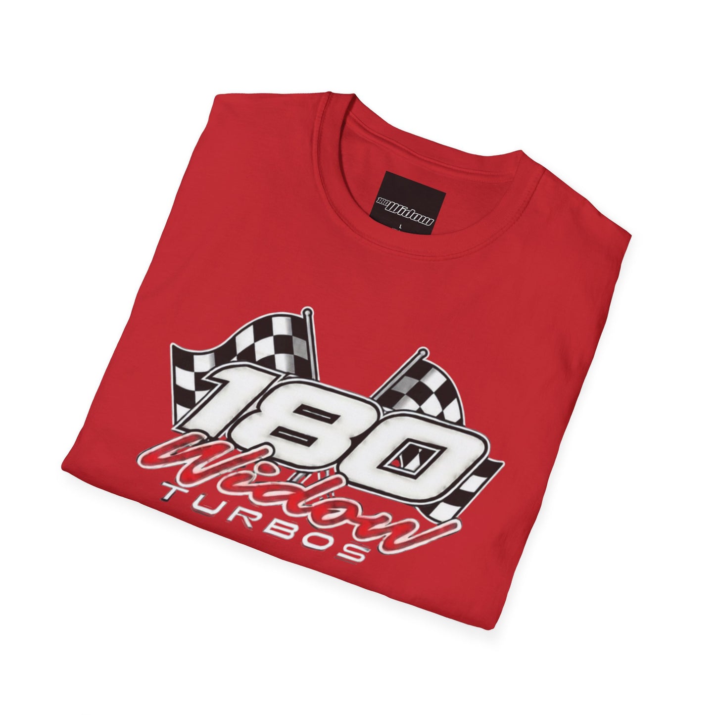 180 Widow Spider T‑Shirt — Racing-Inspired Black Widow Logo Tee