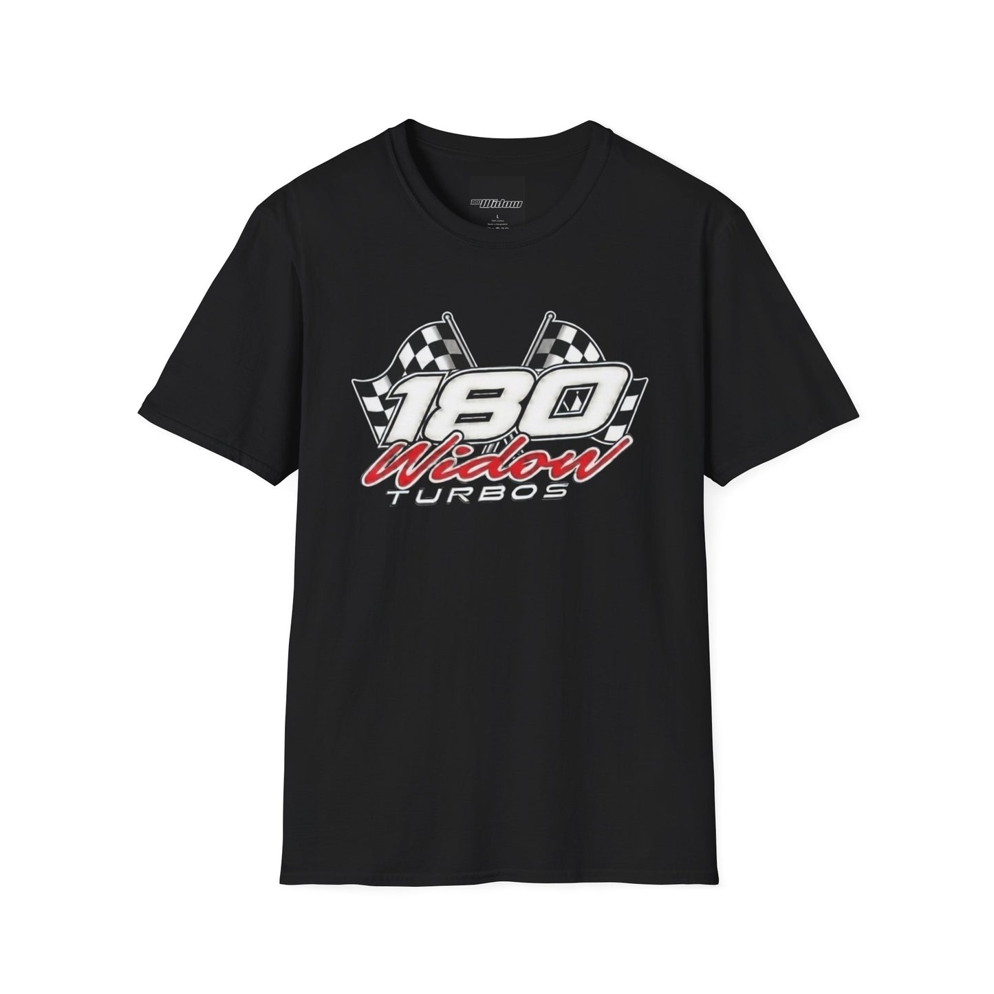 180 Widow Spider T‑Shirt — Racing-Inspired Black Widow Logo Tee