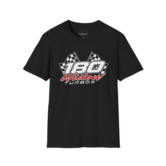 180 Widow Spider T‑Shirt — Racing-Inspired Black Widow Logo Tee