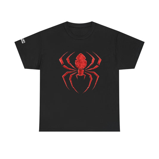 Black "180 Widow" Spider Graphic Tee - Red Spiderfront Back Logo
