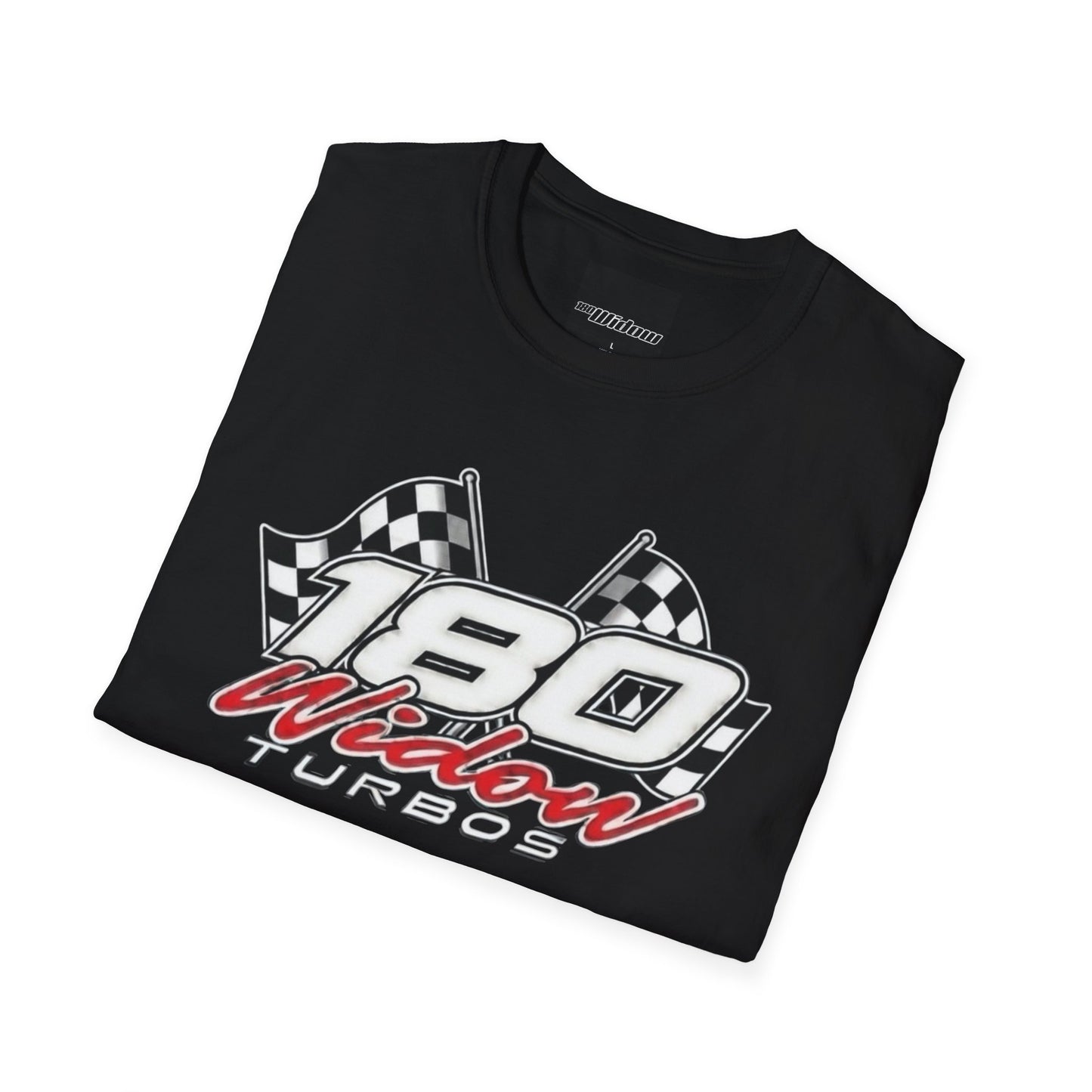 180 Widow Spider T‑Shirt — Racing-Inspired Black Widow Logo Tee
