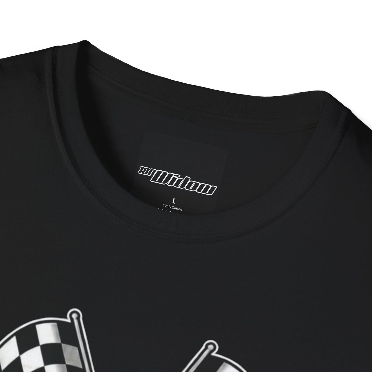 180 Widow Spider T‑Shirt — Racing-Inspired Black Widow Logo Tee