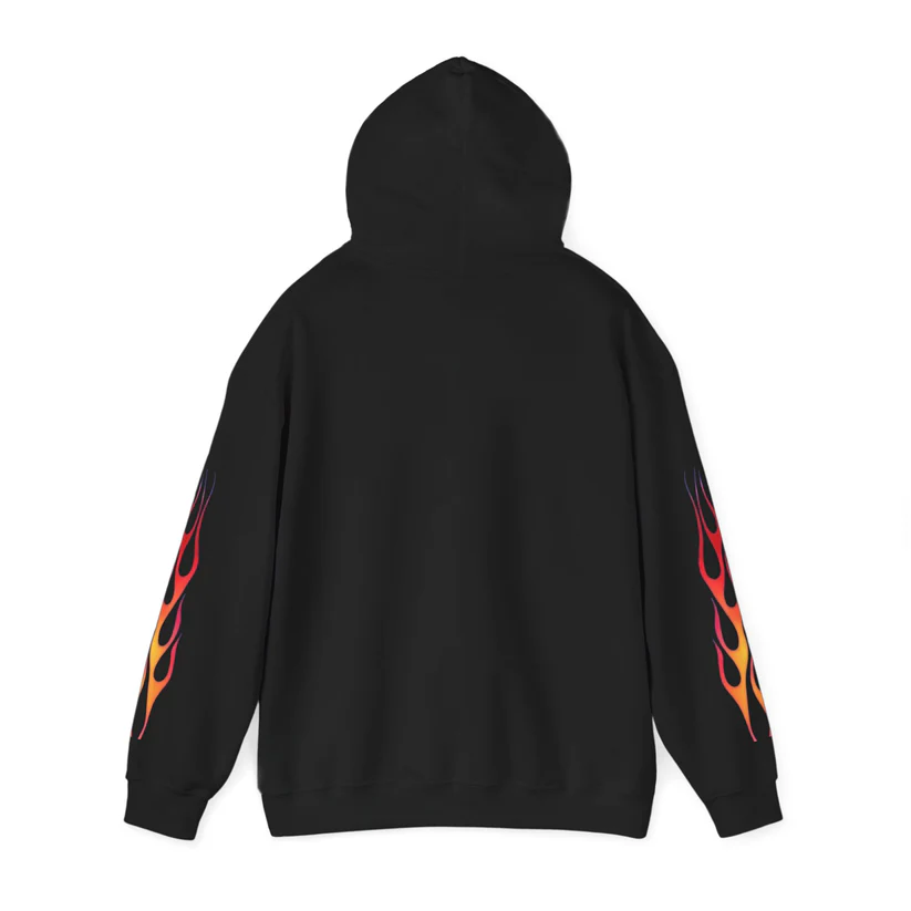 Racing 180 Widow Hoodie — Flame Sleeve Motorsport Pullover - Image 3